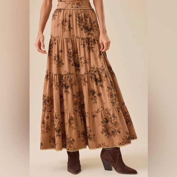 Altar’d State Matilda Floral Tier Midi Skirt - Picture 2 of 6